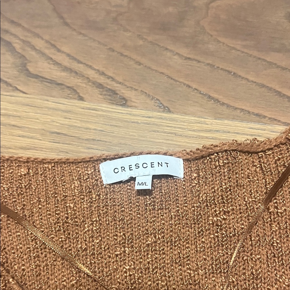 Crescent Cozy Tan V-Neck Sweater - Picture 2 of 4